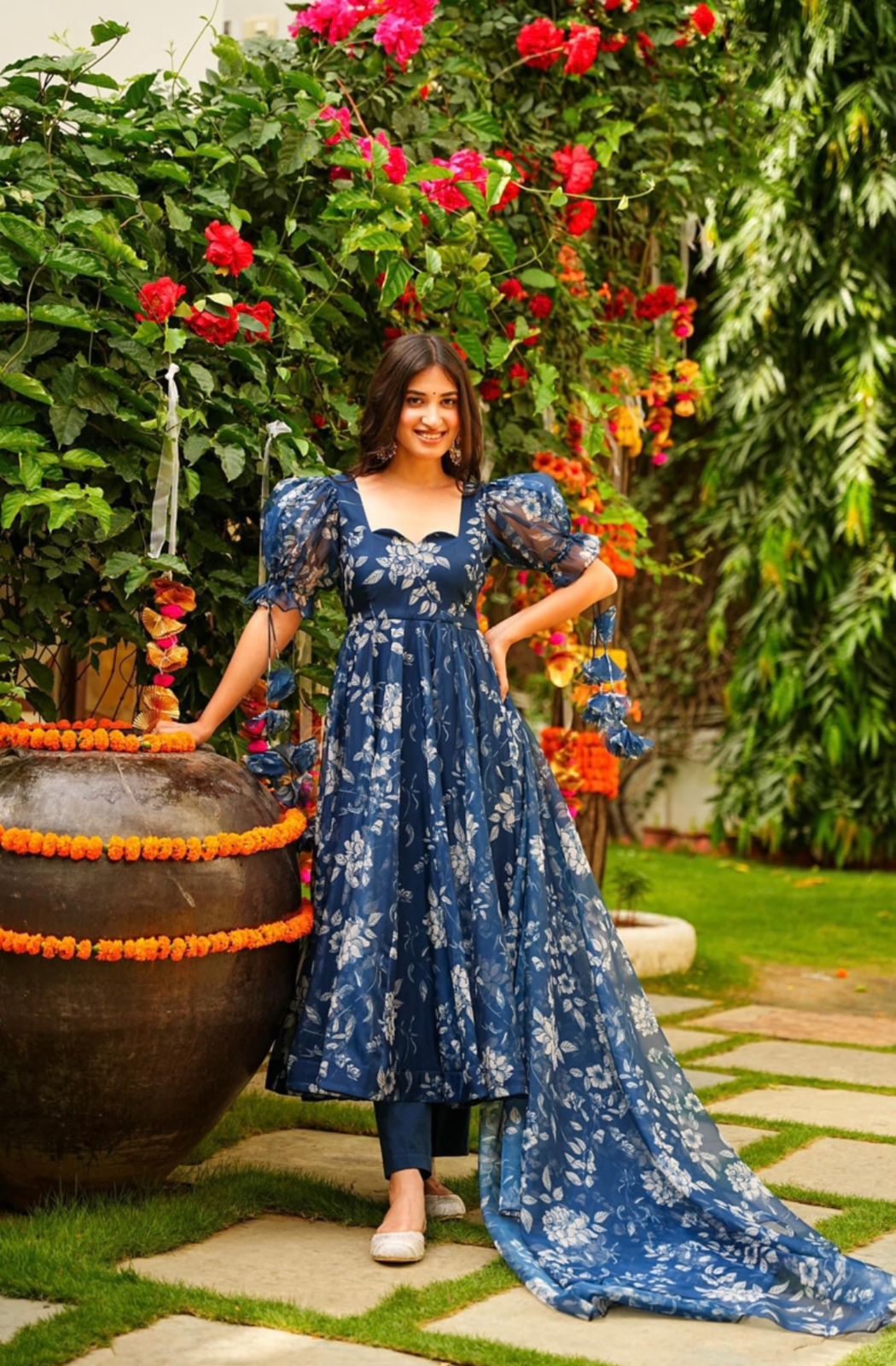 Blue Pichwai Kalamkari Dress – Shopzters